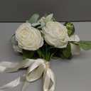 Wedding Bouquets for Bride Bridesmaid 8.5 Inch Ivory White Artificial Roses Flowers Bridal Bouquets for Bride Wedding Marriage Proposal Party Church Decoration