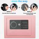 Digital Electronic Money Safe, Steel Security Lock Box with Keypad, Office Hotel Business Jewelry Gun Cash Safe, 0.23 Cubic Feet, 9.06" W x 6.69" D x 6.69" Hpink