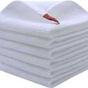 Mia'sDream Cotton Dish Cloths Dish Rags Waffle Weave Kitchen Towel, Soft and Absorbent Dish Towels Hand Towels for Kitchen, 12inchx12inch 6 Pack (White)