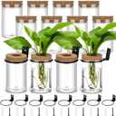 Baderke 7 Sets Wall Planters for Indoor Plants Plastic Propagation Station Hanging Propagation Vases with Flower Pot Holder Ring for Artificial Wall Indoor Outdoor Decor, 3.94 x 2.48 Inch