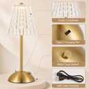 Bornerwhite 8 Pcs Cordless Table Lamp Rechargeable Touch Lamp,Gold Classic