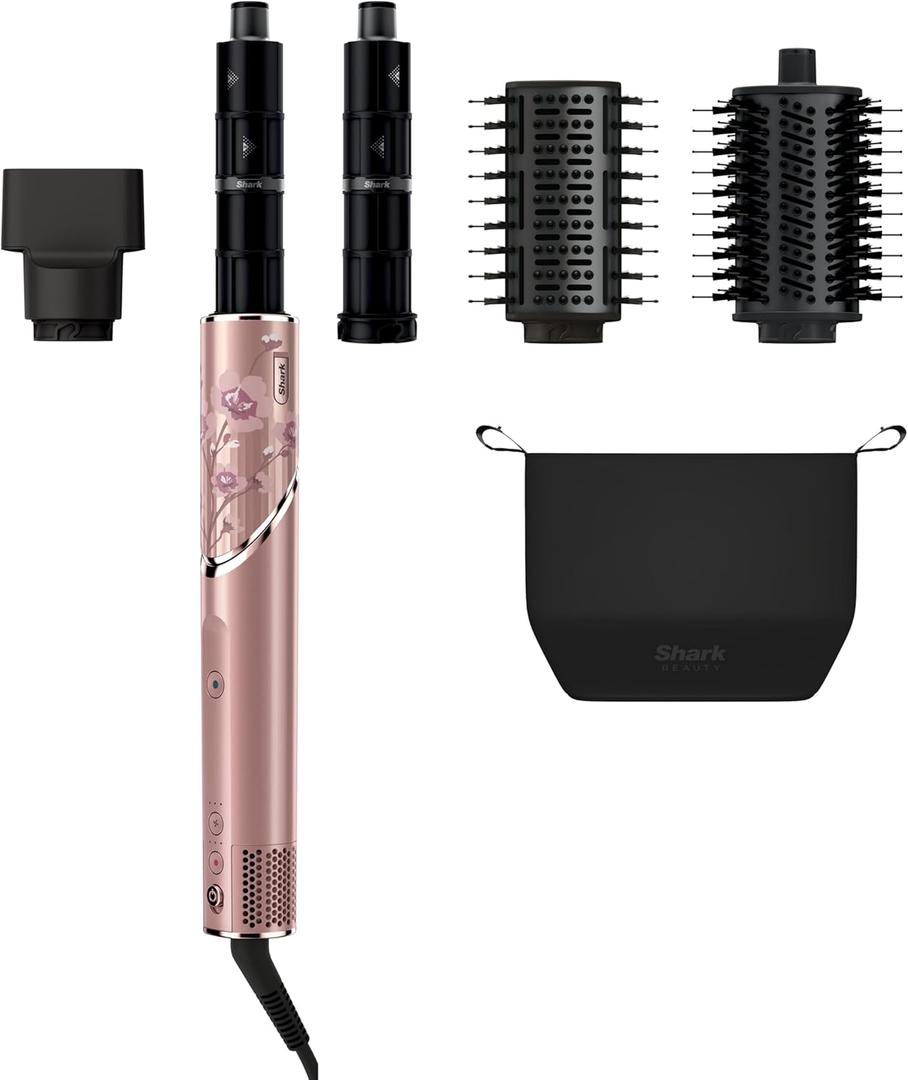 Shark FlexStyle Air Styling & Drying System, Powerful Hair Dryer Brush & Multi-Styler with Auto-Wrap Curlers, Concentrator Attachment and Storage Bag, Blossom Bliss, HD432RS