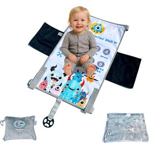 Children's Airplane Bed & Footrest 3-in-1 Kit |Baby Plane Essentials |Kids Travel Essentials |Long Flight Must Haves |Toddler Travel Bed | Best Airplane Gadgets (Ice White)