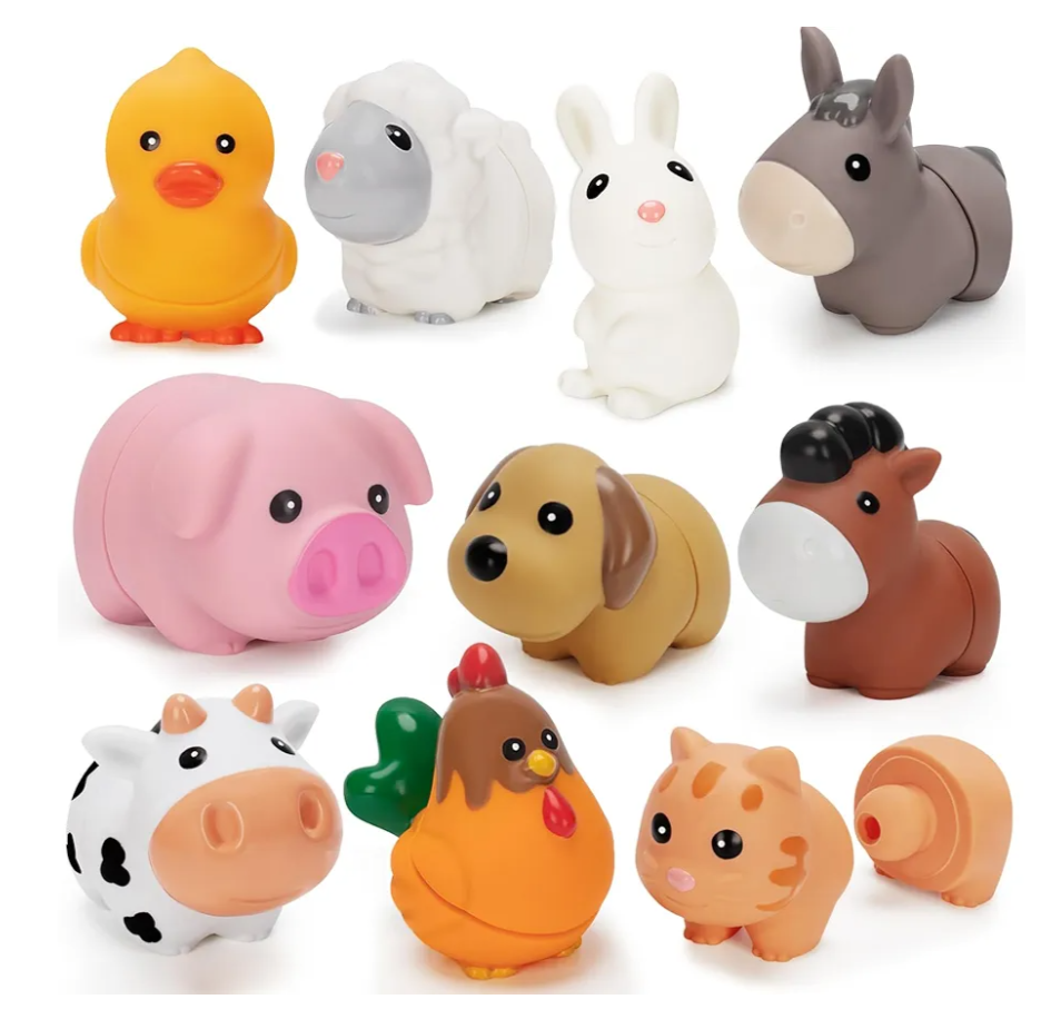 V-Opitos 2 Pack Farm Animal Matching Toys, Montessori Gifts for 1-3 Year Old Toddlers