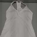 Danysu V Neck Racer Back Tank Top for Women Padded Ribbed Long Tank Fitted Basic Cami Tops (Small, Angel White)