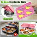 Palksky Stainless Steel Lunch Box for Kids, Metal Bento Box Container Leak-Proof, 4-Compartments To Go Food Containers with Lids(Pink)