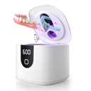 2025 Enhanced Ultrasonic Retainer Cleaner, 2X Efficiency, 45kHz Dentures Cleaner Machine with UV Lights&4 Clean Modes, Dental Cleaning Pod for Aligner, Nightguard, Mouth Guards, Jewelry, Rings, etc (White)