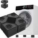 SEISSO Anti Vibration Pads for Washing Machine Support, Pedestal for Washer and Dryer with 1100 lbs Weight Capacity, Double Heighten Washing Machine Foot Pads for Anti Slip Protect Laundry Room Floor (Black)