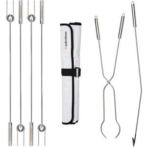 Solo Stove Roasting Sticks and Fire Pit Poker - Firewood Accessories for Outdoor and RV Fire Pits (Sticks & Tools Bundle)