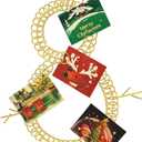 Fullhawl Christmas Card Holder Spiral Metal Wreath Xmas Wall Hanging Photo Card Holder Wire Loop Greeting Card Holder Display Picture Card Insert Wall Decor (Snowman Style)