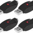 The Lord of the Tools 4pcs 510 Out Threaded USB Smart Charger with Over-Charge Protection LED Indicator for Laptop Car Charger Flashlight