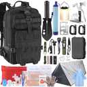 Gifts for Men Christmas Survival Kit, Survival Gear and Equipment 258 PCS with Water Filter, Emergency Tent, LED Lantern, First Aid Kit Supplies, 25L Backpack for Family, Outdoor Camping, Hiking