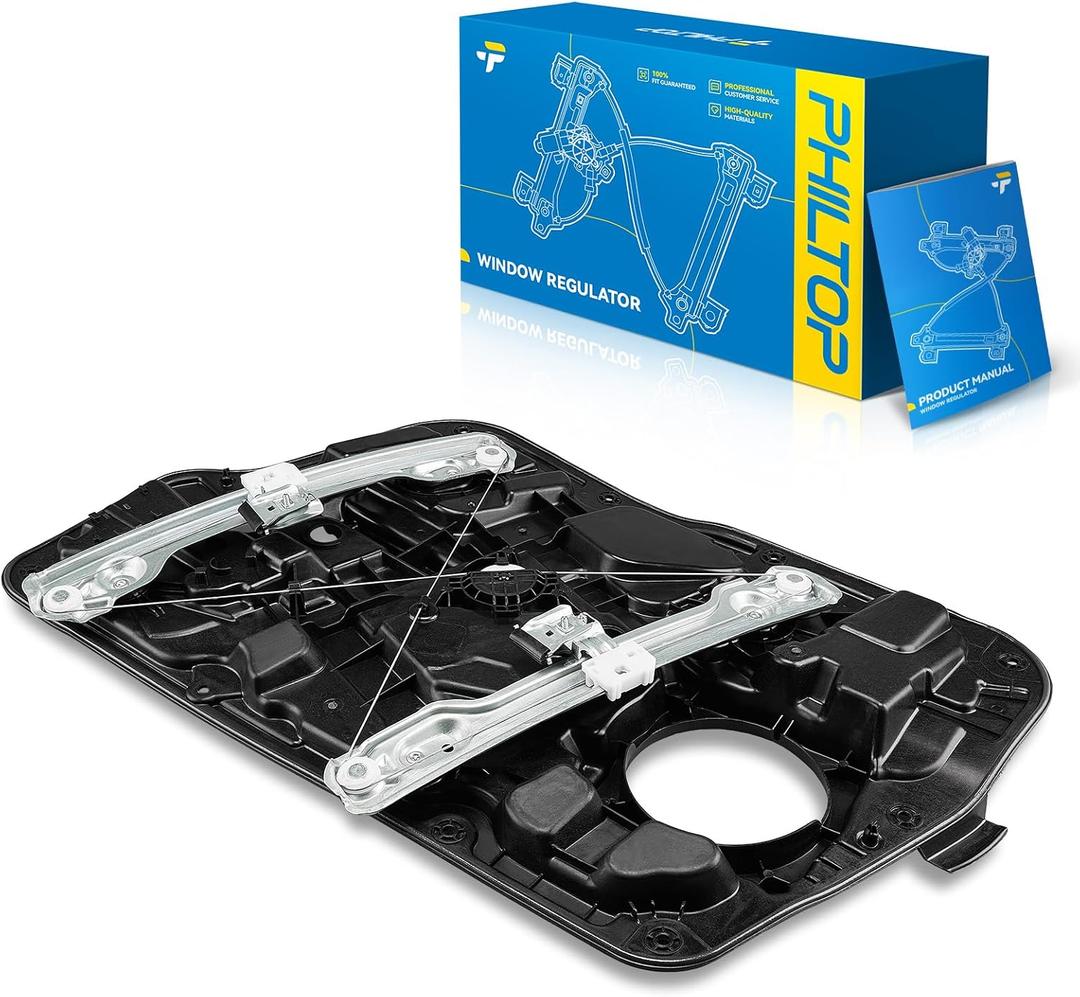 PHILTOP 752-928 Front Left Driver Side Power Window Regulator without Motor Compatible with 2011-2014 Hyundai Sonata Replace OE# 824713Q000, 752928
