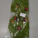 17 Inch Christmas Tree Picks, 6 PCS Lime Green Furry Curly Stems with Red Glitter Balls, Flexible Christmas Tree Topper Decorations for Holiday Arrangements, Wreaths & Table Christmas Decor