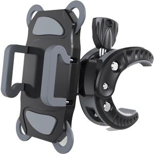 Crescendo CR-30 SlimClip Mic Stand Phone Holder, iPhone Clamp Mount, Pole Phone Mount, Microphone, Music or Drum Stand, Mic/Phone Clip - for iPhone, Samsung Galaxy, Pixel, Any Smartphone (Grey)