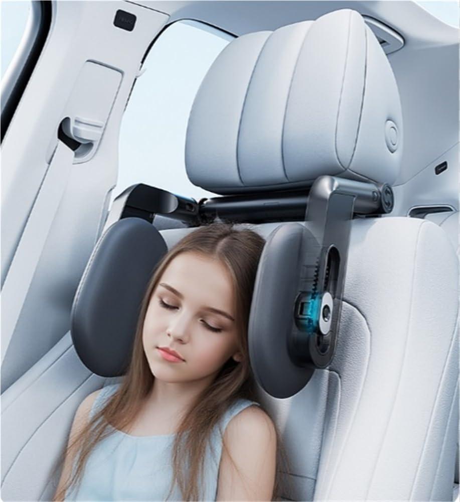 1pcs Car Headrest Pillow 2026 Upgrade 360 Rotating Travel Headrest, 3-Point Linkage Adjustable, Thickened Breathable Memory Foam Headrest, Travel Car Sleeping Pillow for Kids Adults Accessories (Black)