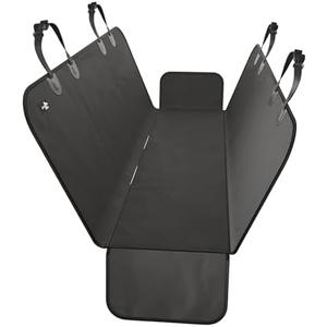 Active Pets Waterproof Hammock Standard Car Seat Cover, Fits Sedans Hatchbacks Crossovers Coupes Compact Vehicles, Secure Convertible Travel Bed Protects Backseat Cargo from Dogs, Black w/Black Trim