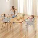 Obee Odee 3-in-1 Portable Baby High Chair for Babies and Toddlers, Convertible Easy Clean Infant Foldable Highchair with Adjustable Legs & Dishwasher Safe Tray, Beige