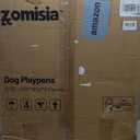 ZOMISIA Dog Play Pen Indoors - 8 Panels 32" Playpens Indoor Safety Design Without Stakes, Threshold Free Door Ease to Access, Portable Fence Ground Anchors for Outdoor, Yard and RV Camping
