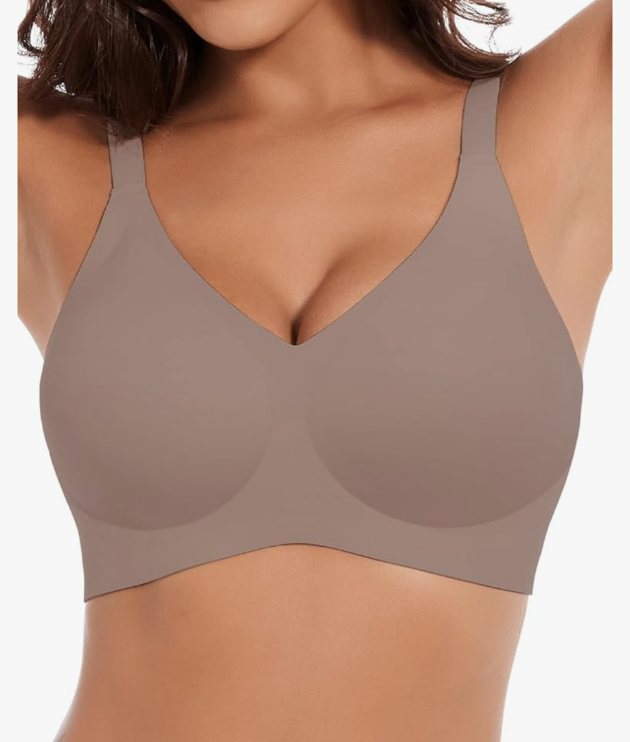 Womens Comfortable Seamless Wireless Bra No Underwire T Shirt Full Coverage Sleep Bralettes Push Up Supportive Everyday Bras
M
