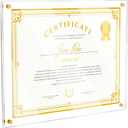 11X14 Acrylic Picture Frame for Wall, Clear Diploma Frame, No Drill Floating Frameless Photo Frame for Diploma Certificate Degree Document & Artworks Display, Graduation Gift for Students (1 Pack, Straight edge)