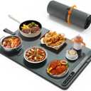 Warming Mat for Food (24"x16") - iTRUSOU 7-Level Electric Warming Tray with 400W High-Power, Timer 099H & Built-In Strap - Rollable Large Food Warming Mat for Parties & Buffet