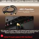 192KHz HDMI ARC to Optical Audio Converter 6FT,ARC to Optical Audio Extractor Cable,Plug & Play, AR C to Optical Audio Adapter for HDTV to Soundbar,Amplifier-[No CEC]