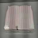 Mooliwe 50 Pcs 4 x 2.5 x 2.5 Inch Pink and White Striped Gable Boxes for Valentines Party Favors Bulk Pink Small Paper Treat Goodie Gifts Box with Clear Window Handle for Baby Shower Birthday Wedding