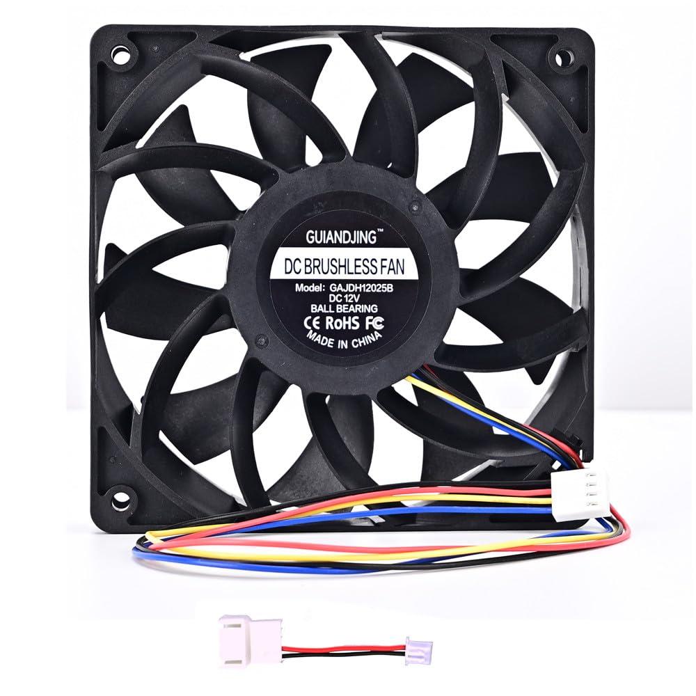 12025 Cooling Fan 120mm 25mm DC 12V 4Pin PWM Ball Bearing Brushless 4000RPM High 155 CFM for DIY Computer PC Case Fan