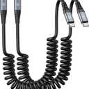 KIYODA USB Type C to Lightning Cable 3FT 2Pack, Coiled iPhone Charger Fast Charging for Car Short USBC iPhone Cord for iPhone14/13/12/11 Pro Max/iPad/CarPlay (Black)