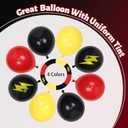 60pcs Black and Yellow Balloons 12inch with Black Print Red Yellow Confetti Balloons for Cartoon Theme Birthday Party Decorations
