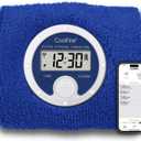 Coolfire Vibrating Alarm Clock Wristband, Silent Wake-Up Watch for Heavy Sleepers, Wont Disturb Partner, Couples/Roommates, Deaf/Hearing Impaired, 4 Alarms, Bluetooth App, Rechargeable (Blue)