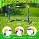 Soccer Goal Set with 3 Ball Pump for Toddler Kid, Portable Goals Training Equipment for Garden Indoor Outdoor Backyard, Birthday Gift for Boy Girl Sports Toy Family Game 23" W18" H12" D
