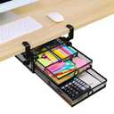 ROSYLINE Under Desk & Desktop Drawer Organizer - 2-Tier Metal Slide Out Drawers Organizer, Storage for Home Office Desk (Black)