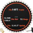 Trampoline Mat Replacement 14FT,Fits 14FT Steel Frame with 72 Pieces Rings,Fits 5.3"-5.7" Springs,Mat Diameter(150.8in/12.56ft),Excluding Springs and Frame (Fits 14FT Trampoline)