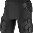 Football Girdle for Men 5 pad Girdle Football Men Hip Thigh Pads Shorts for Football Rugby Lacrosse (Black, XL)