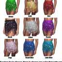 Cubahop Boho Sequin Belly Dance Skirt Hip Belt Tassel Skirt Hip Wrap Scarf Rave Music Festival Costume for Women Girls (Gold) One Size