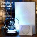 Valentine's Day Gifts for Her Him Wife with LED Colorful Base Romantic Anniversary Wedding Gifts for Her Birthday Gift Crystal Keepsakes Presents(Skeleton)