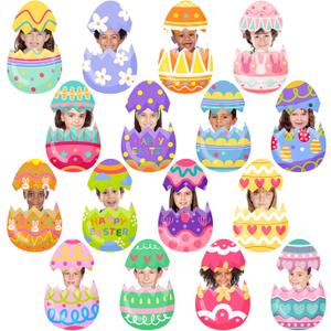Jetec 48 Pcs Easter Egg Cutouts Easter Party Cutouts Spring Theme Paper Cuts Egg Shape Bulletin Board Decoration for Spring Theme Home School Classroom Bulletin Board Birthday Party Supplies Decor