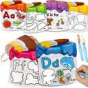 Coogam Water Painting Cards with Learning Alphabet, Reusable Aqua Painting Doddle Vocabulary Flash Cards, ABC Words Learning Educational Montessori Toy Gift for 3 4 5 Year Old Kids