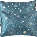 Pack of 2 BEDELITE Satin Pillowcase for Hair and Skin Digital Printing, Super Soft Cooling Similar to Silk Pillow Cases 2 Pack with Envelope Closure, Gift for Women Men(Queen 20x30 Inch, Green Space)