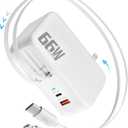 66W 4 in 1 Retractable Wall Charger,USB Type C Fast Charger for iPhone 17 Travel Charger for Multiple Devices,Fast Charging Block for Mac Book Pro/Air,M1 M2 M3 M4 M5, iPad Pro,Galaxy,Pixel