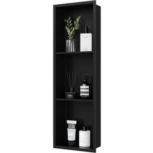 Stainless Steel Shower Niche 12" X 36", 3-Tiers Wall Niche, Black
No tile Needed, Recessed Niche for Bathroom Storage,Waterproof & Space Saving, Over Mount Installation
