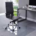 Lorell Tempered Glass Chairmat, 46" Width x 36" Depth x 0.25" Thickness, Clear, 1 Each