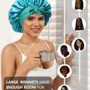 Satin Bonnets Silk Bonnet Sleeping Women Hair Bonnet Curly Hair Sleep Cap Reversible Double Layer Bonnets with Tie Band (7-7 3/8)