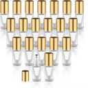 20 Pcs Square Glass Roller Bottles Essential Oil Roller Bottles Empty Cosmetic Vials Containers with Stainless Steel Roller Balls & Gold Lids - 0.1oz/3ml