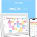 Dragon Touch 10.1 inch Digital Calendar Chore Chart  Interactive Touchscreen, Smart Family Planner, Hearth Display Desk Digital Calendar Best Gifts for Christmas, Wedding, Mom (White)