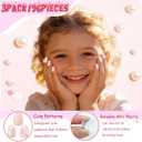 4 x Press on Nails for Kids, Short Oval Children Flower Fake Nail for Kids Teenager Girls 8-12 Years Press on Nails with Nail File Buffer (Summer 3p)