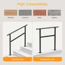 Hand Rails for Outdoor Steps, 2-5 Steps Wrought Iron Handrails for Outdoor Steps, Stair Railing for Porch, Home, Garden, Indoor, Staircase Handrails for Wooden, Cement, Brick, Marble (3 Steps)