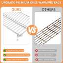 PETKAO 66044 Grill Warming Rack for Weber GS4 Genesis II 300 Series, Genesis II E310 E315 E320 E330 E335 S315 Grill Parts,Upgrade Two-sided Rack Replacement Parts for Weber Genesis 2 Grill Accessories size: 25 5/8" x 6"